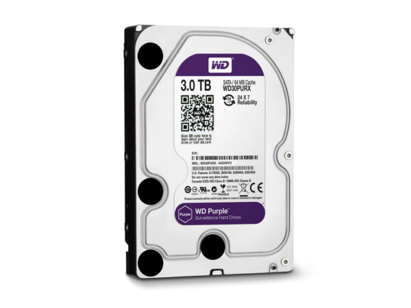 Western Digital 3TB SATA 5400RPM 3.5" Purple Surveillance HDD (WD30PURX)