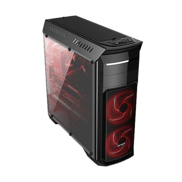 Golden Field B09 Full Window side panel ATX Gaming Desktop Casing with Red LED Fan
