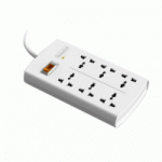 Huntkey SZM604 Six Socket One Master Switch 375 Joules Surge Protection White PowerStrip
