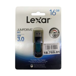 Lexar JumpDrive S57 16GB USB 3.0 Black-Teal Pen Drive