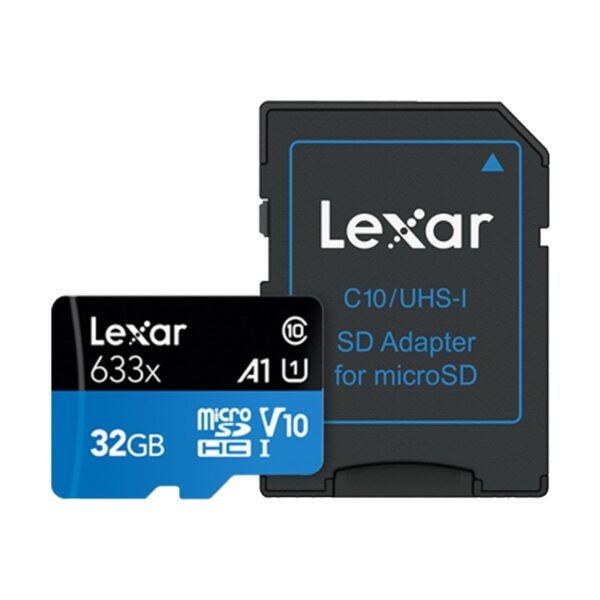 Lexar High-Performance 633x 32GB microSDXC/SDHC Class 10 A1 UHS-I (U1) V10 Memory Card With Adapter