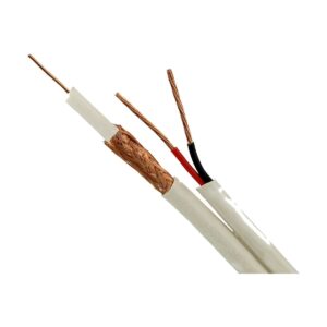 K2 RG58 CCTV coaxial cable with 2 power White