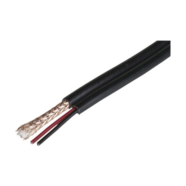 YuanYang (K2) RG59 CCTV coaxial cable with 2 power wire Black 1 Meter