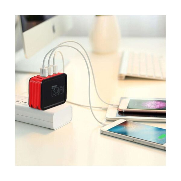 REMAX RP-U40 Kutry Series 4 Port USB 3.4 A Red Adapter