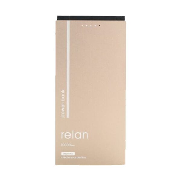 REMAX RPP-65 Relan Series 10000mAh Gold Power Bank with 2 in 1 Data Cable