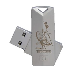 Teutons 64GB USB 3.1 Gen-1 Flash Drive Metallic Gallant Silver