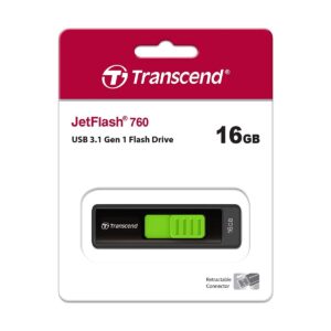 Transcend JetFlash 760 16GB USB 3.0 Type A Black-Green Pendrive