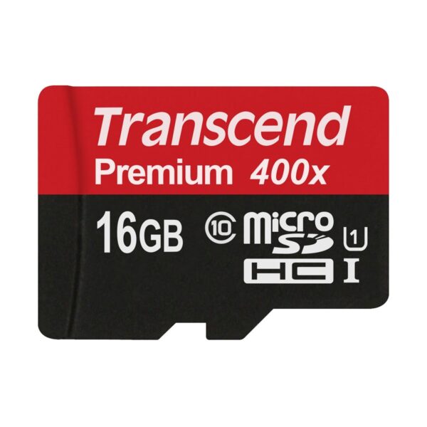 Transcend 16GB microSDXC/SDHC Class 10 UHS-I 400x (Premium) With Adapter