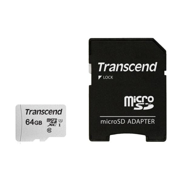 Transcend 64GB Micro SD UHS-I U1 Memory Card with Adapter