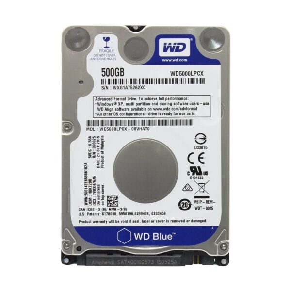 Western Digital Blue 500GB SATA 5400RPM 2.5 Inch Notebook HDD