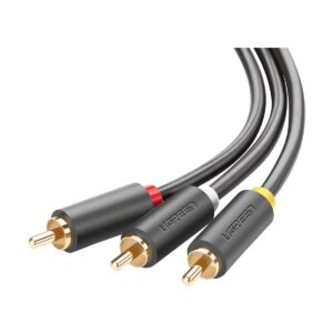 Ugreen 3 RCA Male to Male 1.5 Meter Black Cable