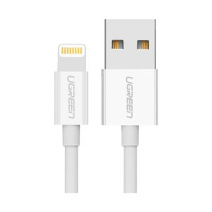 USB Male to Lighting, 1 Meter, White Charging & Data Cable