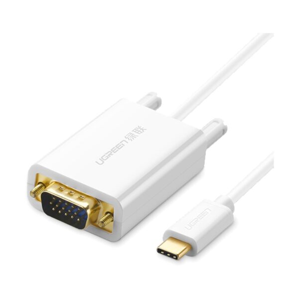 USB Type-C to VGA Male, 1.5 Meter, White Cable