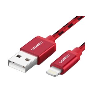 USB Male to Lightning, 0.5 Meter, Red Data Cable