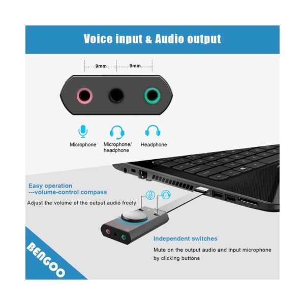 Ugreen USB 2.0 External Stereo Black Sound Adapter