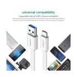 USB Male to Type-C, 1 Meter, White Data Cable