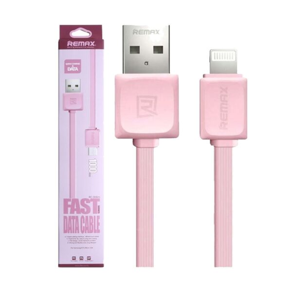 Remax USB Male to Lightning 1 Meter Pink Data Cable