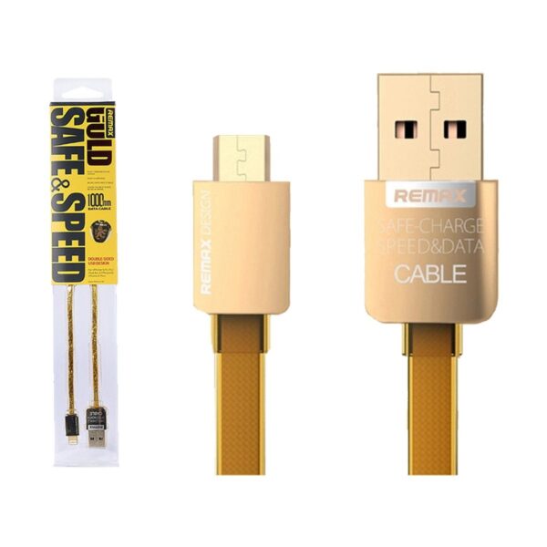 Remax USB Male to Micro USB 1 Meter Gold Data Cable
