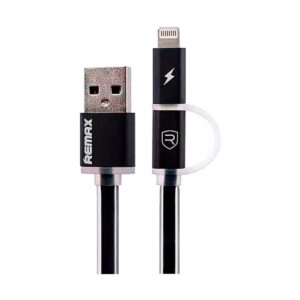 Remax RC-020t Aurora Series USB Male to Micro USB & Lightning 1 Meter Black Data Cable