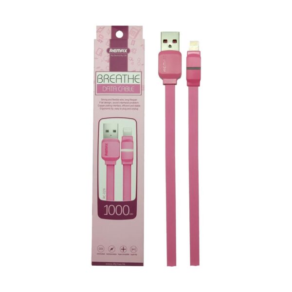 Remax USB Male to Lightning 1 Meter Pink Data Cable