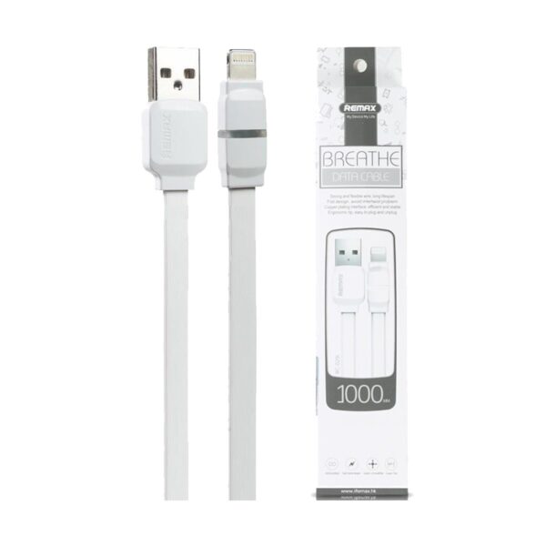 Remax USB Male to Lightning 1 Meter White Data Cable