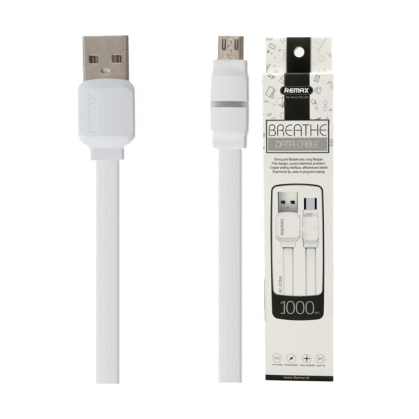 Remax USB Male to Micro USB 1 Meter White Data Cable