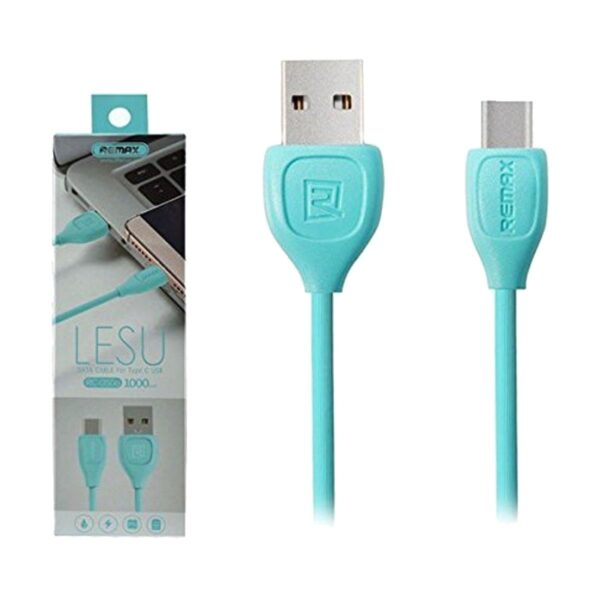 USB Male to Type-C, 1 Meter, Blue Data Cable