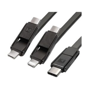 Remax USB Male to Micro USB,Lightning & Type-C 1 Meter Black Data Cable