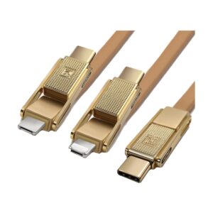 Remax USB Male to Micro USB,Lightning & Type-C 1 Meter Gold Data Cable