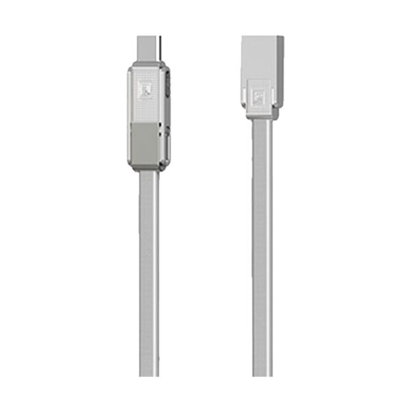 Remax USB Male to Micro USB,Lightning & Type-C 1 Meter Silver Data Cable