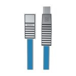 USB Male to Micro USB + Type-C + Lightning, 1 Meter, Blue Data Cable