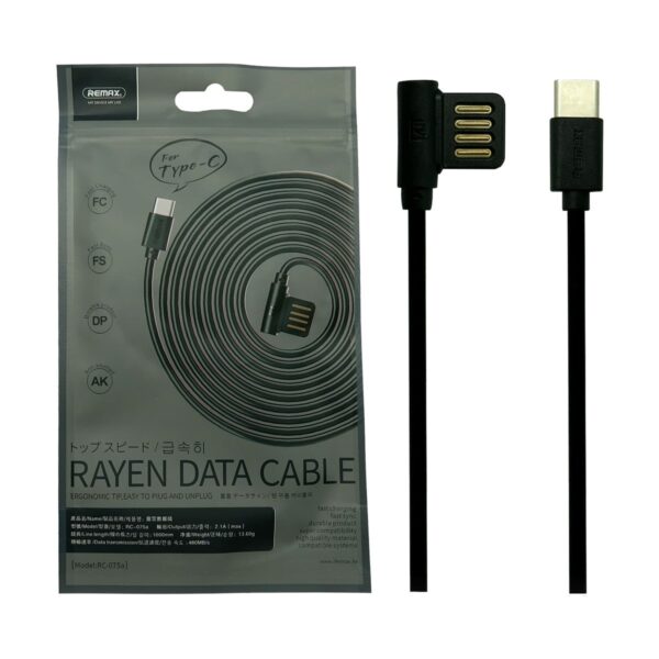 Remax USB Male to Type-C 1 Meter Black Data Cable