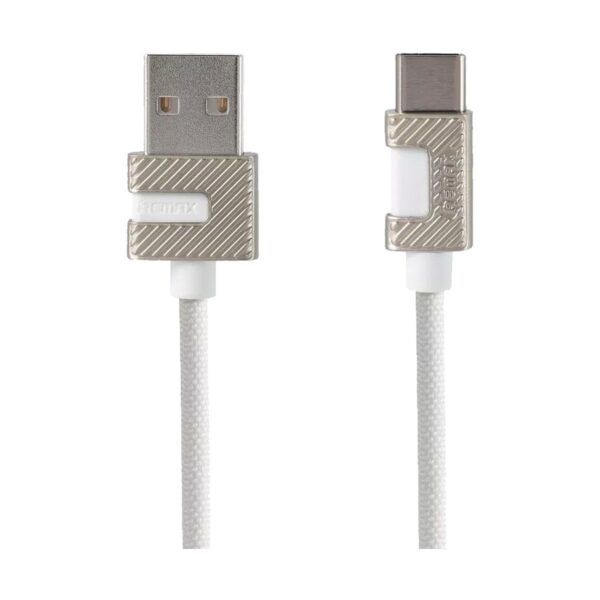 USB Male to Type-C, 1 Meter, White Data Cable