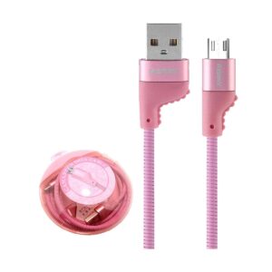 USB Male to Micro USB, 1 Meter, Pink Data Cable