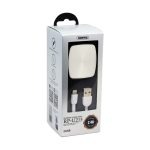 USB Male to Lightning, 1 Meter, White Charging & Data Cable with Dual USB White Adapter