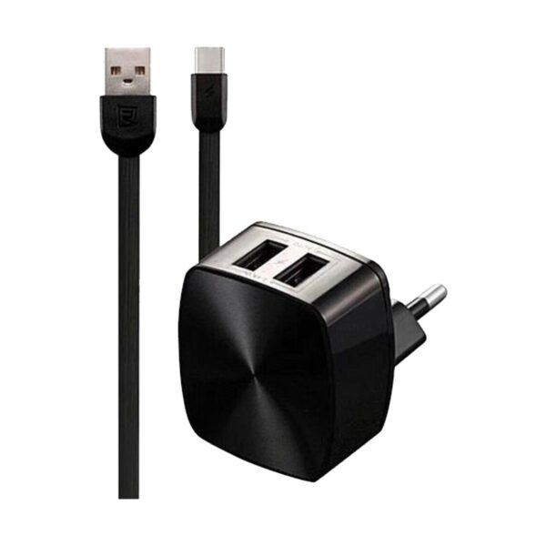 Remax RP-U215 USB Male to Micro USB 1 Meter Black Charging & Data Cable with Dual USB Black Adapter
