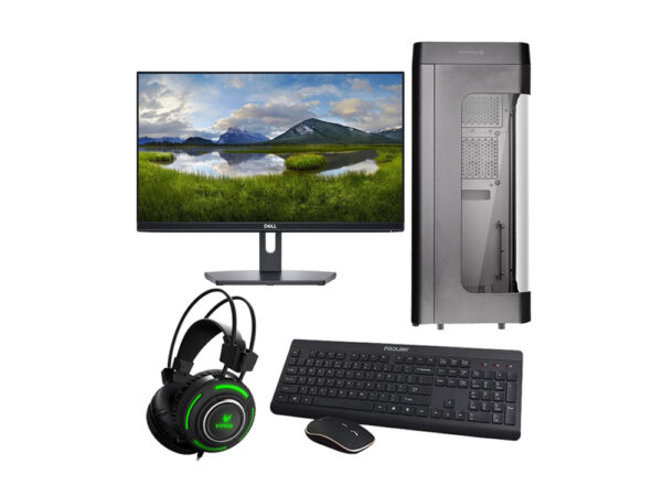 Gaming PC with Intel Core i7-9700K 9th Gen, Z390 Chipset, 16GB 3200MHz RAM, 256GB SSD + 2TB HDD, RTX 2070 8GB GPU, 21.5" Monitor, Gaming Headset, Keyboard & Mouse