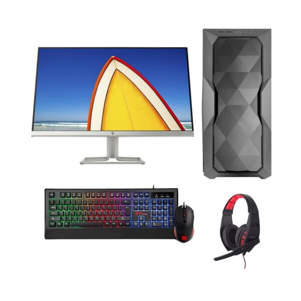 Gaming PC-Zi596K 9th Gen Intel i5 9600K 3.7GHz, Z390 Chipset, RTX2070 8GB Gr, 8GB DDR4 2666MHz, 2TB HDD + 256GB PCIe SSD, 24in Monitor, Gaming Headphone, Gaming KB and Mou