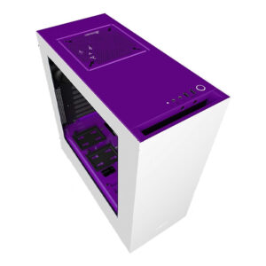 NZXT S340 Mid Tower White-Purple Gaming Casing