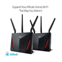 Asus RT-AC86U 2 Pack AiMesh (3G/4G) AC2900 Dual Band Gigabit WiFi Gaming Router with 3 x 5dBi External Antennas