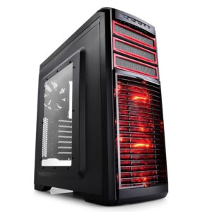 Deepcool Kendomen Mid Tower RED (Tempered Glass Side Window) ATX Gaming Casing
