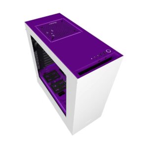 NZXT S340 Mid Tower White-Purpel Gaming Casing