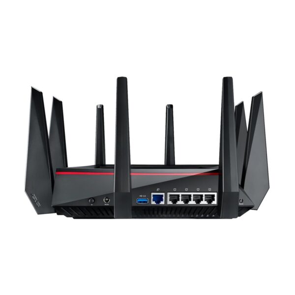 ASUS RT-AC5300 AC5300 Tri-Band Gigabit WiFi Gaming Router with MU-MIMO, supporting AiProtection network security powered by Trend Micro, built-in WTFast game accelerator and Adaptive
