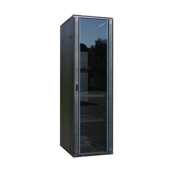 Toten 32U 600x1000 Standing floor server cabinet with toughened glass front door and vanted plate rear door with 1 x 6port PDU, 4 x Fan (2 Pc Module), 2 x Tray (1 x Fixed, 1 x Slide)