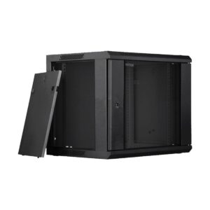 Toten 9U 600x450 W2 Wall mounted server cabinet and toughened glass front door with 1x 6port PDU, 2 x Fan