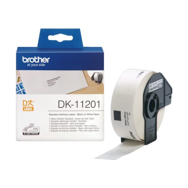 Brother Genuine DK-11201 Black on White 29mm x 90mm Label Roll