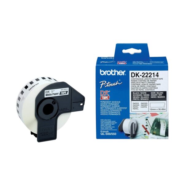 Brother DK-22214 (12mm X 30m) Continuous Paper Label Roll