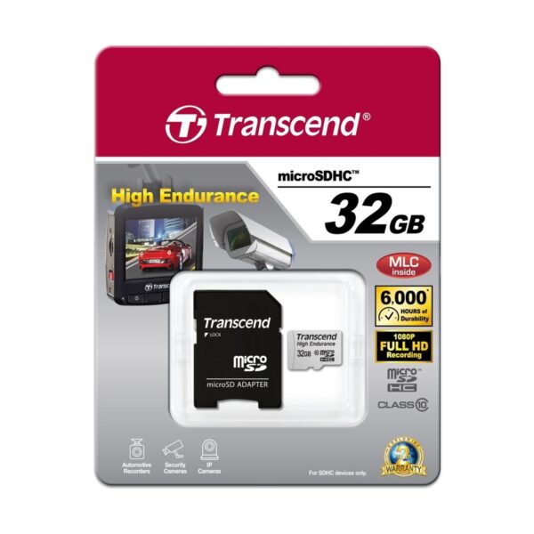 Transcend TS32GUSDHC10V MicroSDXC/SDHC 32GB High Endurance Memory Card with