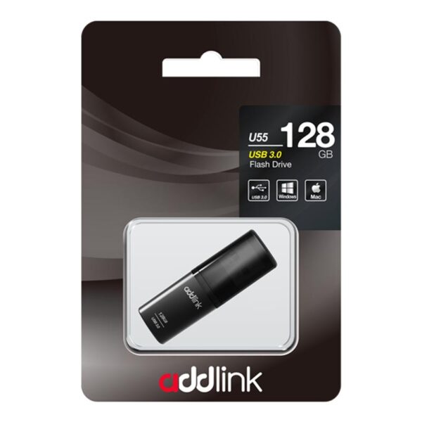 Flash Drive USB Addlink 128GB Drive U55-Black(AD128GBU55B3)